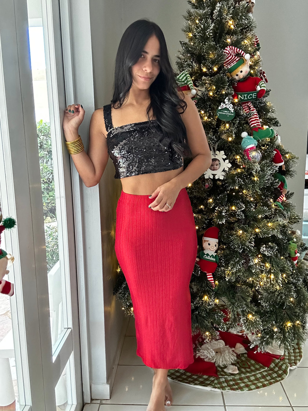 Red Pau Skirt