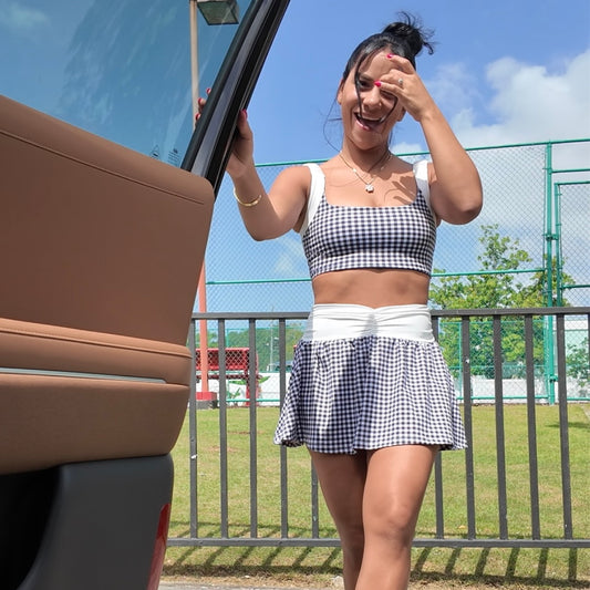 Gingham skort set